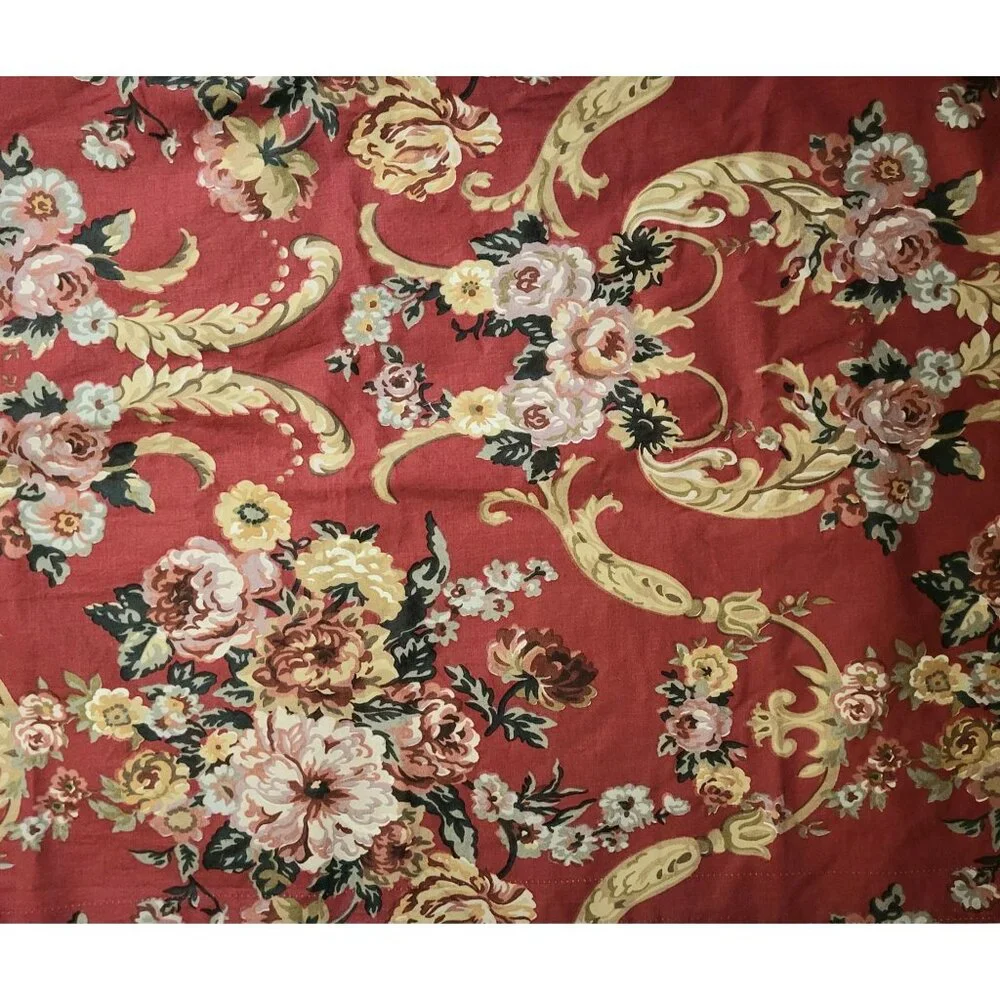 Ralph Lauren Danielle Marseilles 4-Pc Full/Double Sheet Set Red Floral Ruffled - Picture 2 of 4